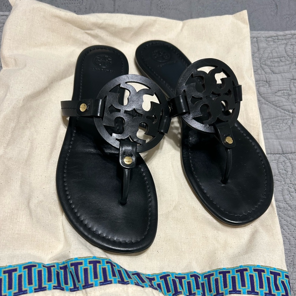 Tory Burch Miller Sandals size 9 Black